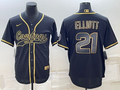 Men's Dallas Cowboys Ezekiel Elliott #21 Black Game Jerseys Joint Edition