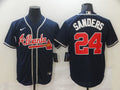 Men's Atlanta Braves Deion Sanders #24 Navy Replica Player Jerseys
