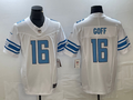 Men's Detroit Lions Jared Goff #16 White Player Game Jerseys
