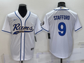 Men's Los Angeles Rams Matthew Stafford #9 White Game Jerseys Joint Edition