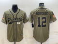 Men's Green Bay Packers Aaron Rodgers #12 Olive 2022 Salute To Service Limited Jerseys Joint Edition