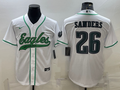 Men's Philadelphia Eagles Miles Sanders #26 White Game Jerseys Joint Edition