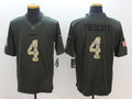 Men's Dallas Cowboys Dak Prescott #4 Army Green Game Jerseys