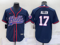 Men's Buffalo Bills Josh Allen #17 Navy Game Jerseys Joint Edition