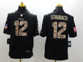 Men's Dallas Cowboys Roger Staubach #12 Black Game Player Jerseys