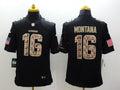 Men's San Francisco 49ers Joe Montana #16 Black Alternate Game Jerseys