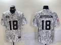 Men's Minnesota Vikings Justin Jefferson #18 Arctic Camo 2024 Salute to Service Limited Jerseys