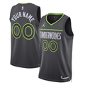 Men's Minnesota Timberwolves Black 2022/23 Swingman Custom Jerseys - Statement Edition