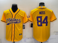 Men's Minnesota Vikings Randy Moss #84 Yellow Game Jerseys Joint Edition