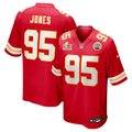 Men's Kansas City Chiefs Chris Jones #95 Red Super Bowl LIX Game Jerseys