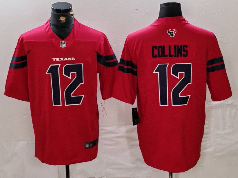 Men's Houston Texans Nico Collins #12 Red Alternate Game Jersey