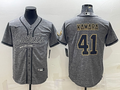 Men's New Orleans Saints Alvin Kamara #41 Gray Game Jerseys Joint Edition