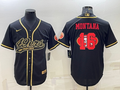 Men's San Francisco 49ers Joe Montana #16 Black Game Player Jerseys Joint Edition
