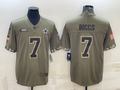 Men's Dallas Cowboys Trevon Diggs #7 Olive 2022 Salute To Service Limited Jerseys