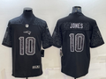 Men's New England Patriots Mac Jones #10 Black RFLCTV Limited Jerseys