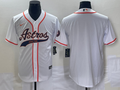 Men's Houston Astros White Replica Blank Jerseys Joint Edition