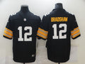 Men's Pittsburgh Steelers Terry Bradshaw #12 Black Player Game Jerseys