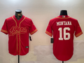 Men's San Francisco 49ers Joe Montana #16 Scarlet Team Game Jerseys