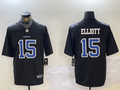 Men's Dallas Cowboys Ezekiel Elliott #15 Carbon Black Fashion Game Jerseys