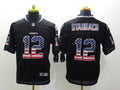 Men's Dallas Cowboys Roger Staubach #12 Black Game Jerseys