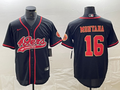 Men's San Francisco 49ers Joe Montana #16 Black Fashion Jerseys Joint Edition