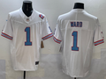 Men's Tennessee Titans Cameron Ward #1 White 2025 NFL Draft First Round Pick Game Jersey