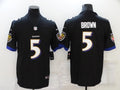 Men's Baltimore Ravens Marquise Brown #5 Black Game Jerseys