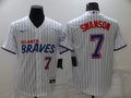 Men's Atlanta Braves Dansby Swanson #7 White Stitched Player Jerseys City Edition
