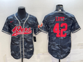 Men's San Francisco 49ers Ronnie Lott #42 Grey Camouflage Game Jerseys Joint Edition