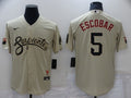 Men's Arizona Diamondbacks Eduardo Escobar #5 Beige Replica Baseball Jerseys