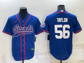 Men's New York Giants Lawrence Taylor #56 Blue Game Jerseys Joint Edition
