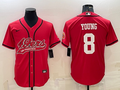 Men's San Francisco 49ers Steve Young #8 Red Game Jerseys Joint Edition