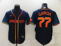 Men's Houston Astros Luis Garcia #77 Navy Space City Jerseys