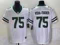 Men's New York Jets Alijah Vera-Tucker #75 White Legacy Player Game Jerseys