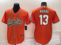 Men's Miami Dolphins Dan Marino #13 Orange Game Jerseys Joint Edition