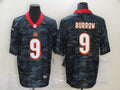 Men's Cincinnati Bengals Joe Burrow #9 Grey Camouflage Game Jerseys