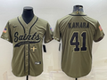 Men's New Orleans Saints Alvin Kamara #41 Olive 2022 Salute To Service Retired Player Limited Jerseys Joint Edition