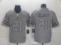 Men's Dallas Cowboys Ezekiel Elliott #21 Gray Game Jerseys
