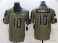 Men's Los Angeles Chargers Justin Herbert #10 Brown Game Jerseys