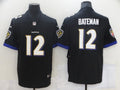Men's Baltimore Ravens Rashod Bateman #12 Black Game Jerseys