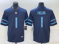 Men's Chicago Bears Justin Fields #1 Navy Game Jerseys City Edition