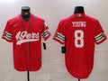 Men's San Francisco 49ers Steve Young #8 Scarlet Player Game Jerseys
