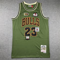 Men's Chicago Bulls Michael Jordan #23 Army Green 1997-98 Hardwood Classics Swingman Jerseys