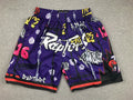 Men's Toronto Raptors Purple Graffiti Edition Pocket Shorts1