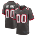 Custom Tampa Bay Buccaneers Pewter Alternate Game Jerseys