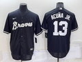 Men's Atlanta Braves Ronald Acuna Jr. #13 Black Replica Baseball Jerseys