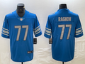 Men's Detroit Lions Frank Ragnow #77 Blue Player Game Jerseys