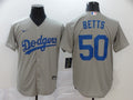 Men's Los Angeles Dodgers Mookie Betts #50 Gray Replica Baseball Jerseys