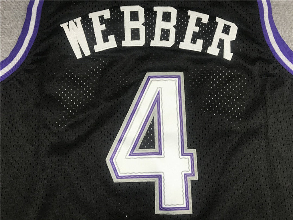 Sacramento Kings Webber #4 NBA Retro Embroidered Jersey – Sizes S-XXXL