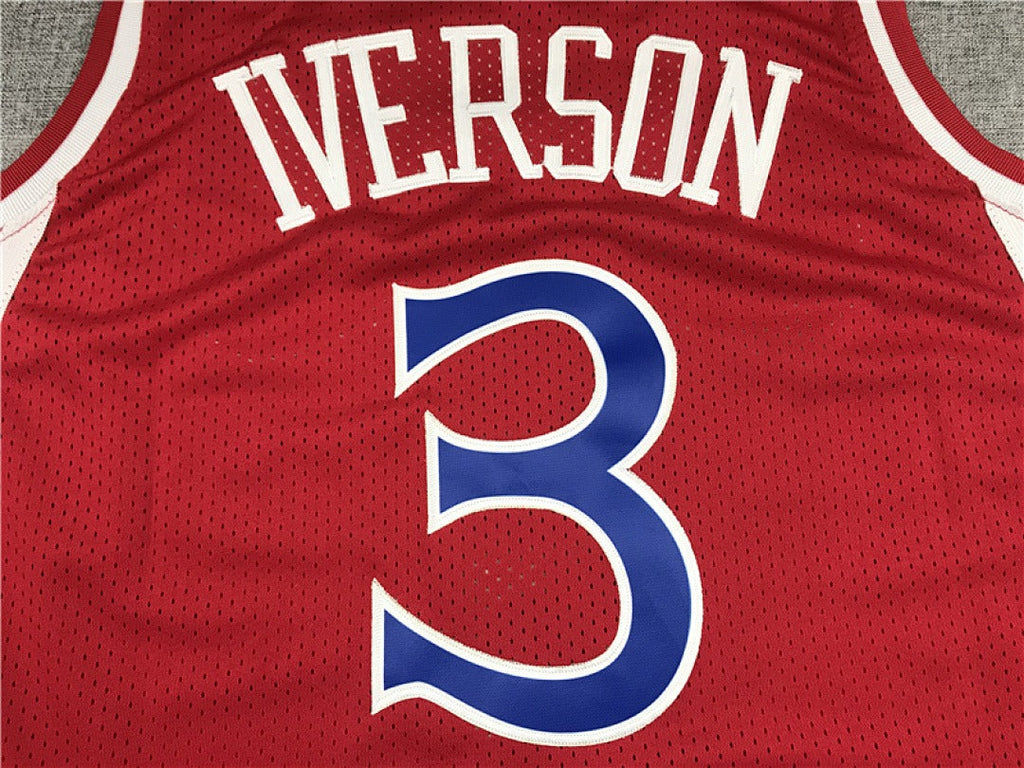 Philadelphia 76ers Allen Iverson #3 NBA Retro Embroidered Jersey – Sizes S-XXXL